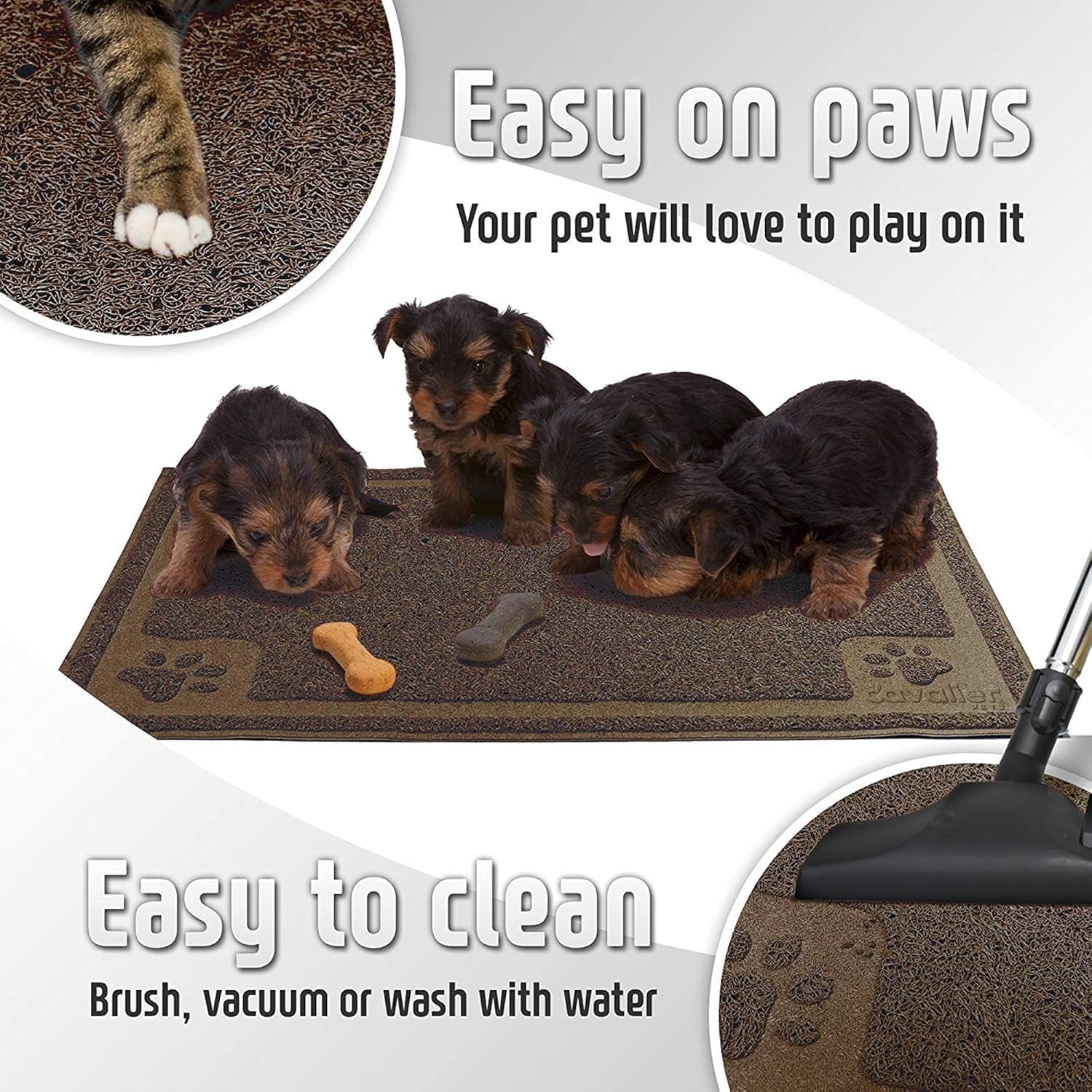 , Bowl Mat for Cat and Dog, Silicone Non-Slip Absorbent Waterproof Dog Food Mat, Easy to Clean, Unique Paw Design