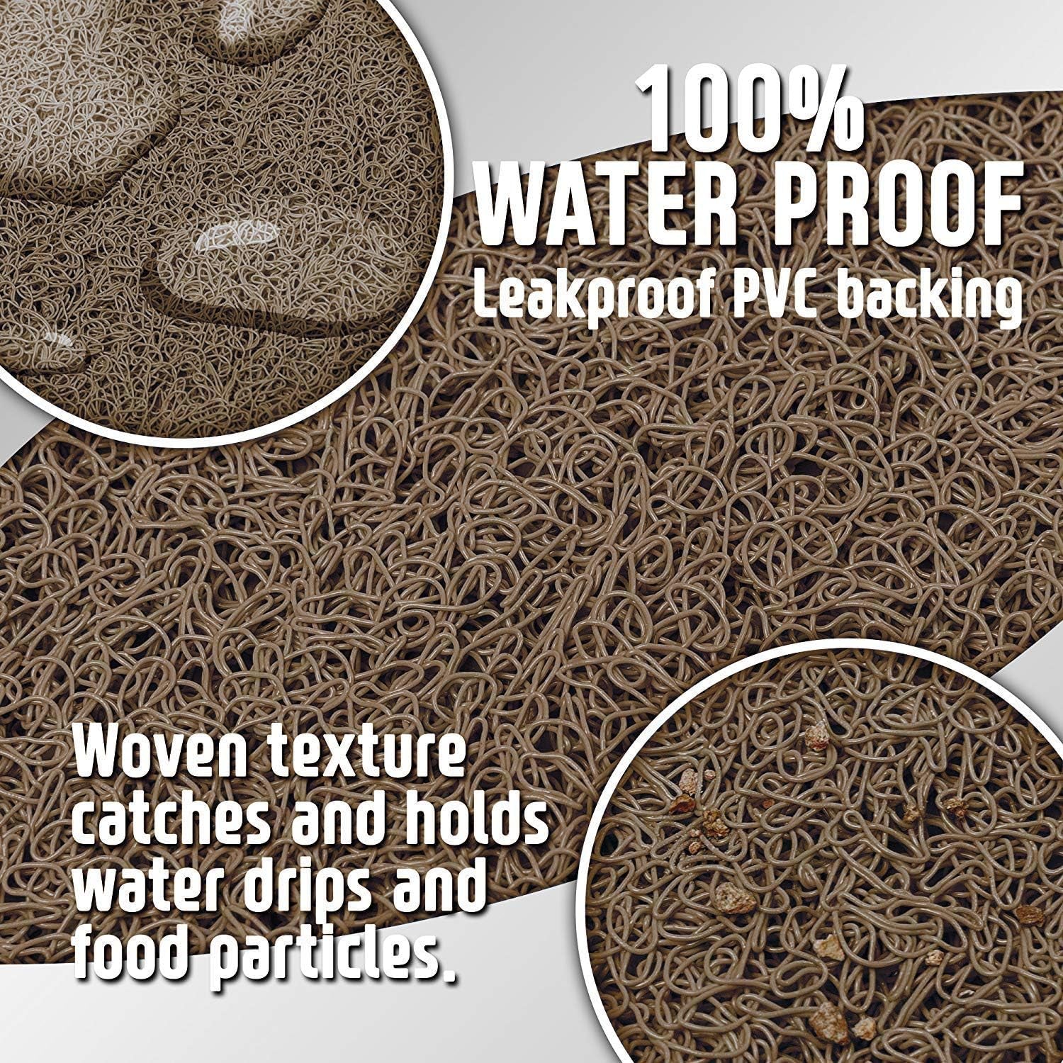, Bowl Mat for Cat and Dog, Silicone Non-Slip Absorbent Waterproof Dog Food Mat, Easy to Clean, Unique Paw Design