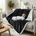 Dog Blankets for Large Dogs, Soft Fluffy Fleece Pet Blankets for Couch, Sofa, Dog Beds, Car Seats, Creat, Washable, 50X60 Inches, Black
