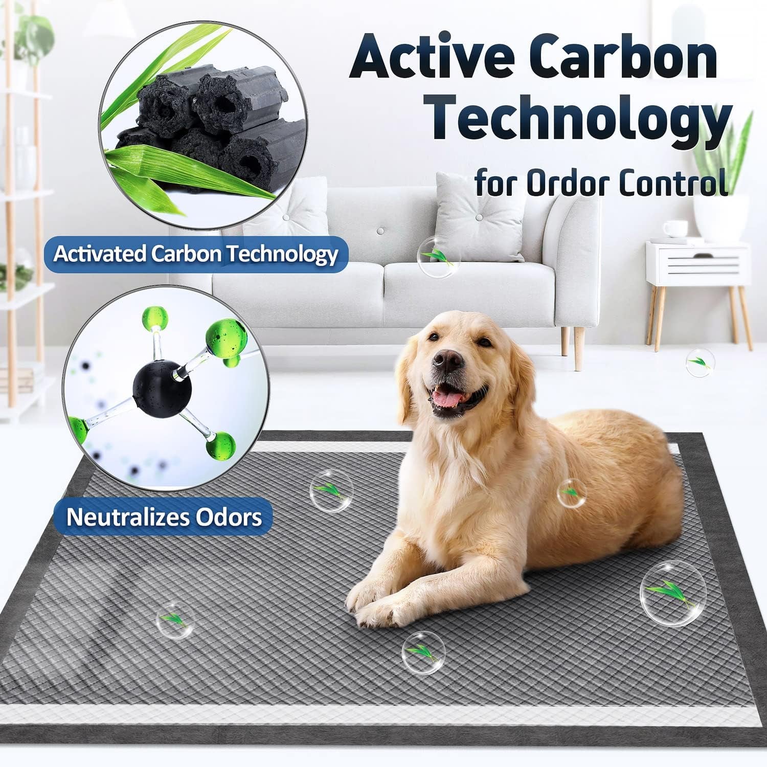 Upgrade Odor Control 4XL 36X36 Extra Large Thicken 9 Layers Extra Absorbent Charcoal Pee Pads for Dogs - Leak Proof Dog Training Pads Quick Dry - 30 Counts