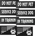 8 Pieces Reflective Service Dog Vest Patches Do Not Pet in Training Harness Removable Tactical Dog Vest Patches with Printed Paw(Classic Patterns,6 X 2 Inch)