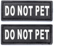 2 Do Not Pet Dog Patch - Reflective Hook-Back Dog Patches for Clear Visibility, Durable Vest Patches for Identification, Compatible with Hook & Loop Vest Gear - XXS 1"X2"