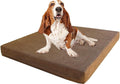 Orthopedic Memory Foam Dog Bed with Brown Suede Cover, Waterproof Liner and Extra Replacement Pet Bed Case, Fit 42"X28" Large Crate