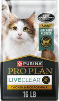 Purina Pro Plan Allergen Reducing, High Protein Cat Food, LIVECLEAR Chicken and Rice Formula - 16 Lb. Bag